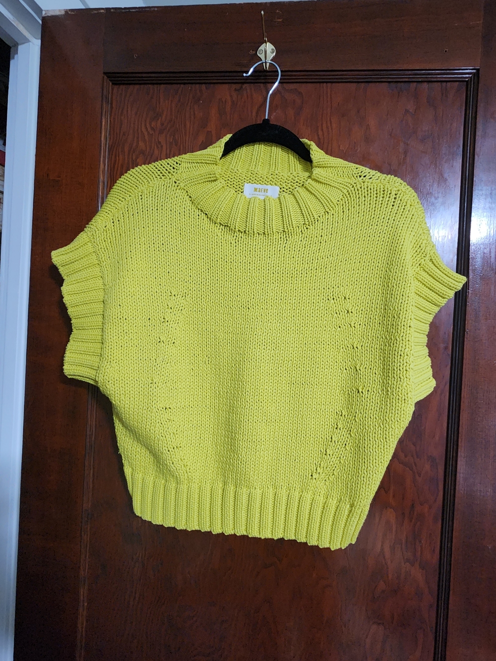 Maeve by Anthropologie Chunky Knit Short-Sleeve Sweater Vest - NWOT
